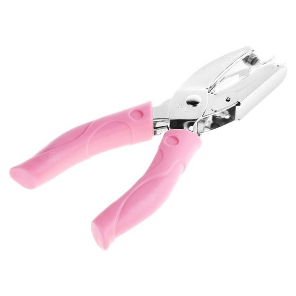 

binders xrhyy pink handheld metal single hole paper punch puncher for diy craft (heart shape)