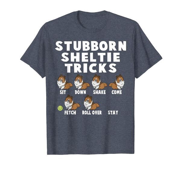 

cute stubborn sheltie tricks t-shirt for sheltie owners, White;black