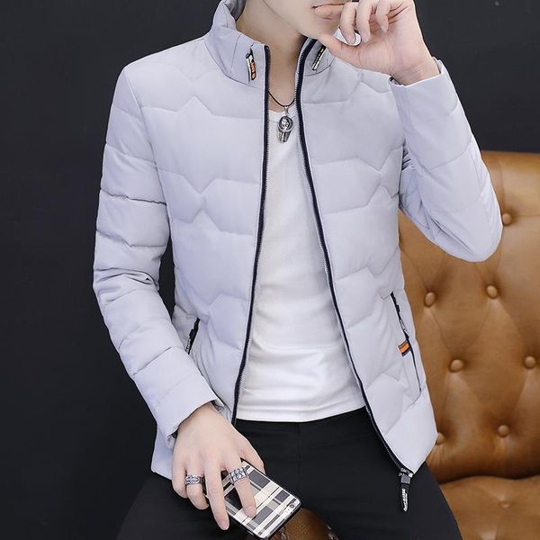 

men's down & parkas dyb&zacq cotton-padded clothing trend warm men youth standing collar thick coat clothes 3xl, Black