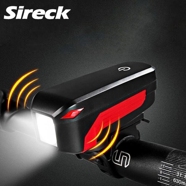 

bike horns sireck waterproof 350lm led light lamp chargeable 140db alarm loud bicycle handlebar bell horn with 4 modes luz bicicleta