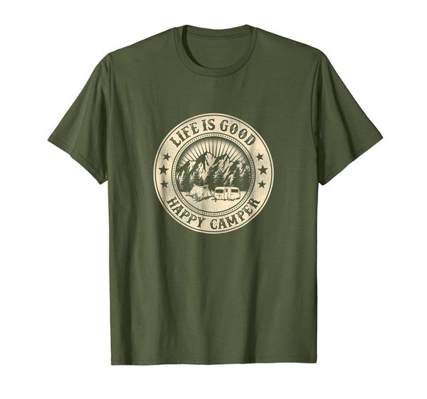 

Happy Camper Retro Vintage Style T-Shirt, Mainly pictures