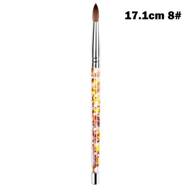 

nail art brush acrylic uv gel glitter painting brushes crystal handle nylon carving flower pens for shra88 decorations, Silver;gold