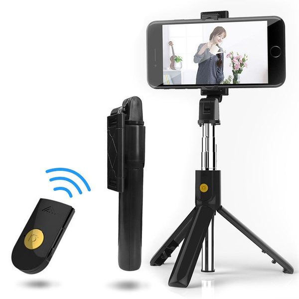 

selfie monopods bluetooth stick, 360Â° rotating live streaming phone holder, retractable and portable multifunctional tripod