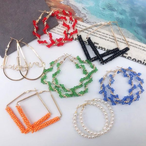 

hoop & huggie earrings for women ear post peach heart geometric gold circle brincos statement party jewelry gift, Golden;silver