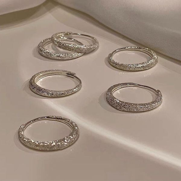 

hoop & huggie 2021 korea fashion retro silver color round shape metal earrings for women girl aesthetic jewelry appointment party, Golden;silver
