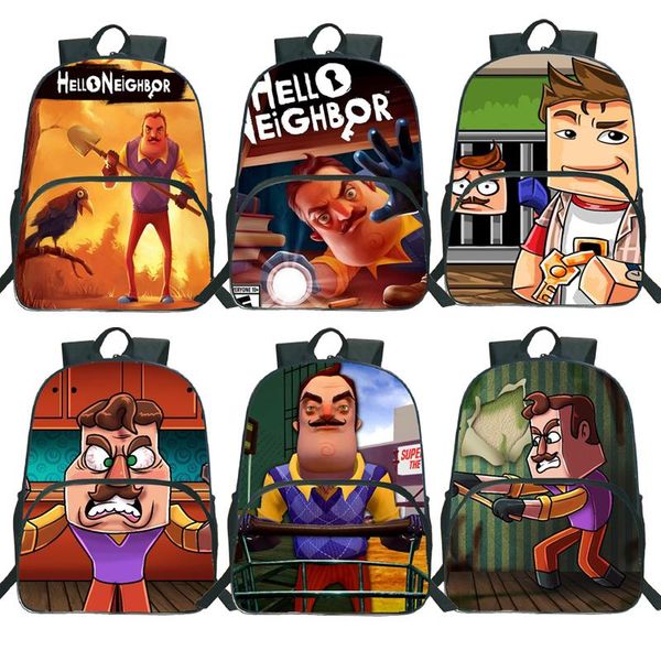 

backpack classic game hello neighbor for nursery students school preschool schoolbag boys girls shoulder bags rucksack