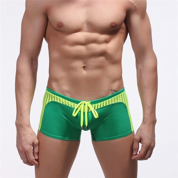 

quick-drying beach shorts bikini lace up mini sports summer male board surf swimwear mesh striped slip trunk men's, White;black