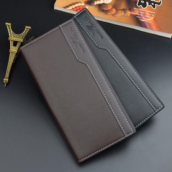 

wallets men wallet with pu leather long coin purse for male business cell phone pocket multi card slots clip money bags billetera hombre, Red;black
