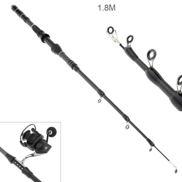 

1.8m carbon fiber fishing rods fasten guides ultra short 6 section portable pole boat