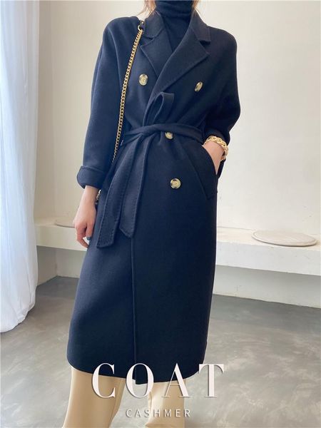 

women's wool & blends 2021 autumn and winter fashion coat thickened, Black