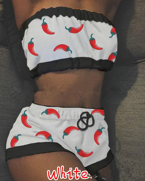 

Womens Designer Small Red Pepper Tankinis Sexy Vest and Boxer 2pcs Bikini Suits Clothing Women Mid Waist Swimwear, Yellow