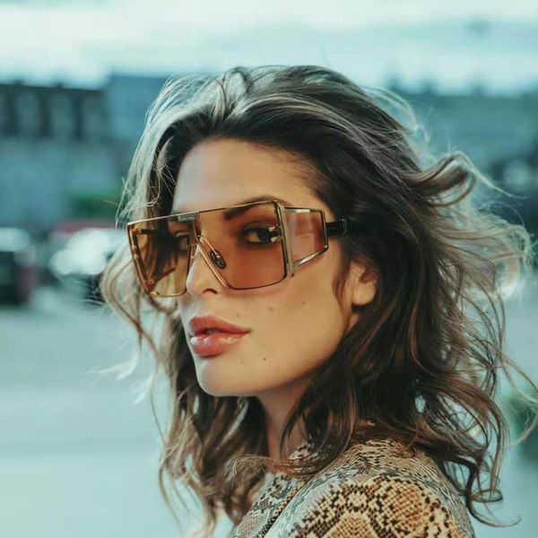 

sunglasses fashion continuous thick edge personality metal large frame trendy retro, White;black