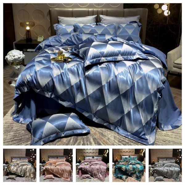 

bedding sets luxury 2 or 3pcs smooth set satin duvet cover 1 quilt + 1/2 pillowcases twin full  king