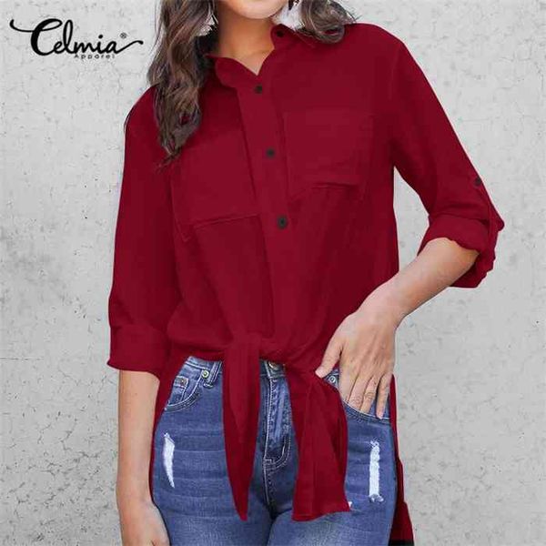 

11 colors celmia elegant long sleeve white shirt women shirts office ladies work wear turn down collar womens blusas femme