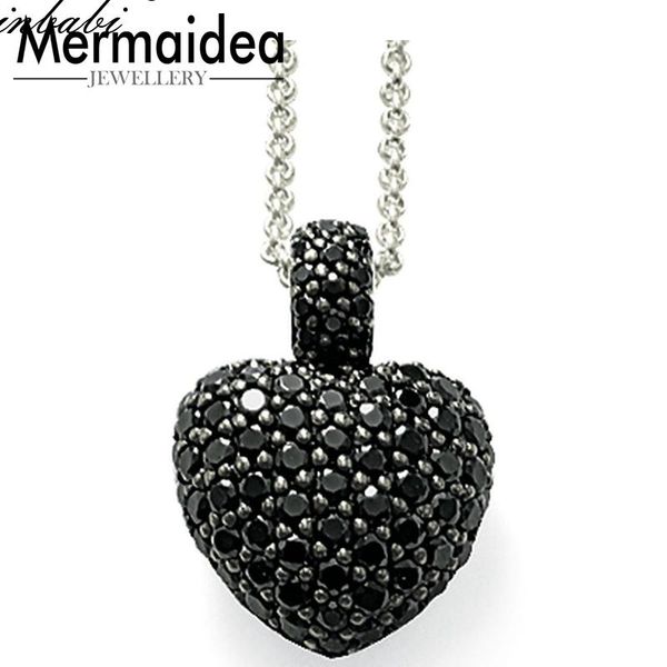 

pendant necklaces party style black heart pave necklace women cool silver plated fashion diy jewelry