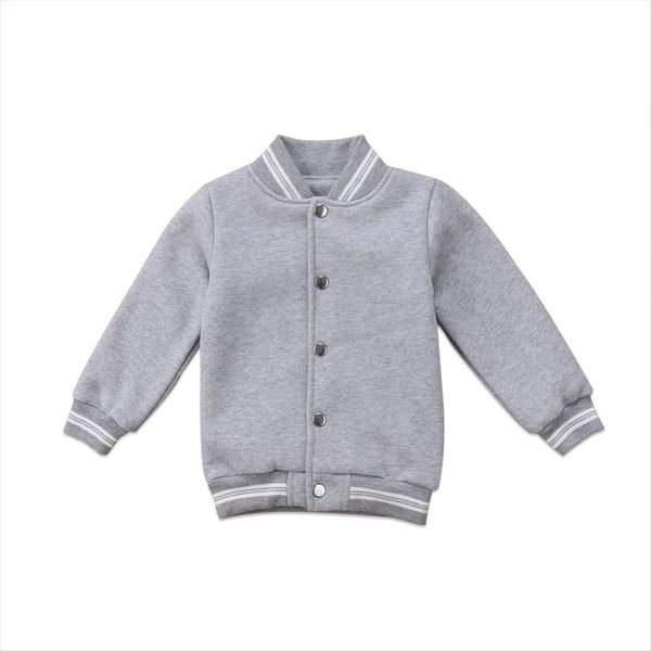 

newborn baby boys girls lovely casual long sleeve single breasted back letter coat jacket outwears outfit spring fall winter, White