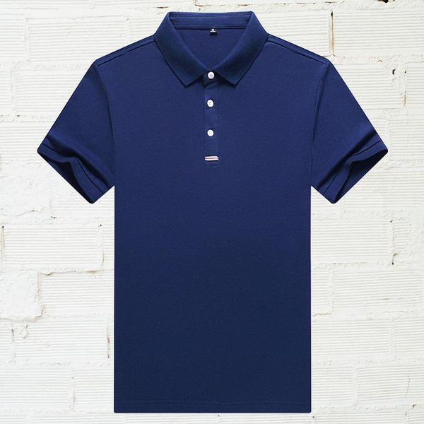 

men's polos summer short sleeve t-shirt lapel shirt middle age collar solid color casual top, White;black