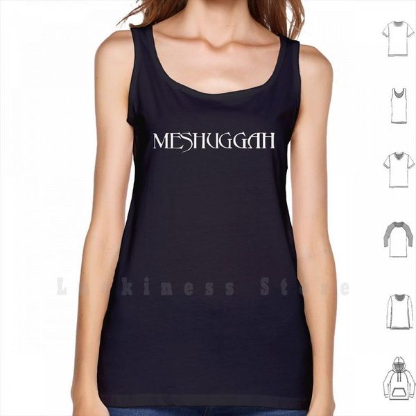 

meshuggah tank vest 100% cotton metal band logo white black gojira tesseract cynic