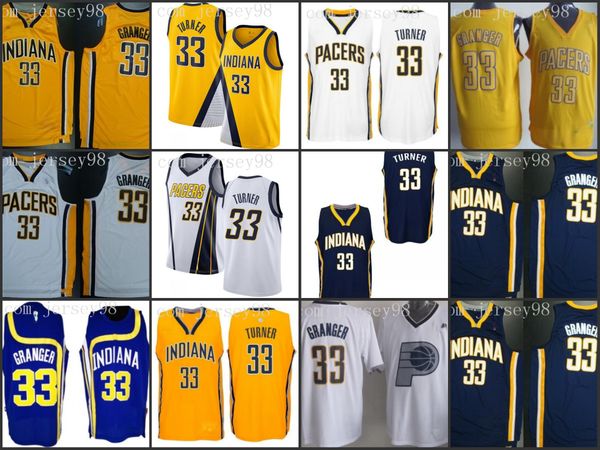 

indiana pacers men#33 myles turner retro basketball jersey, Black