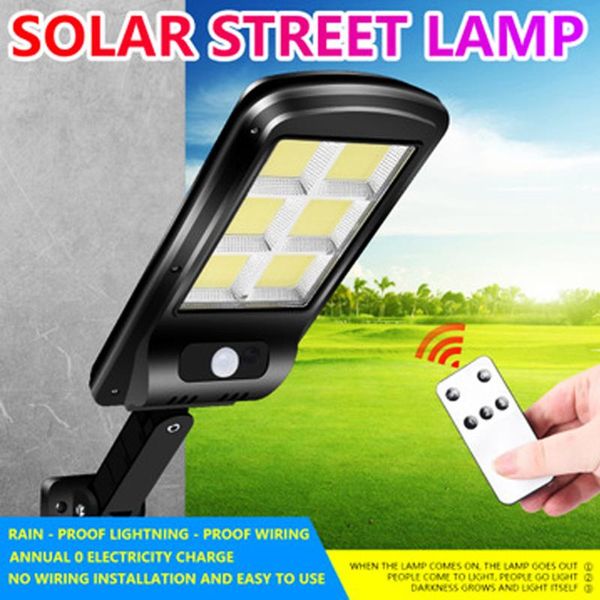 

solar lamps drop waterproof ultra bright cob light pir motion sensor garden wall street lamp smart remote control