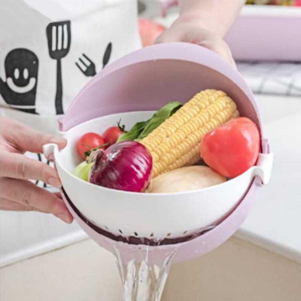 

colanders & strainers round rotating drain basket light