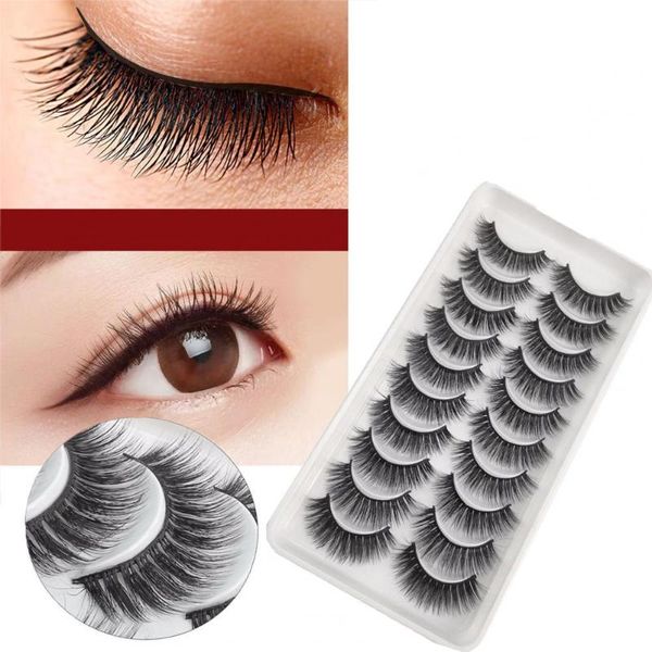 

false eyelashes 10pairs fake natural long black women makeup for home