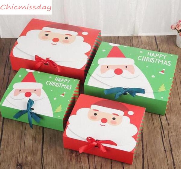 

christmas eve big gift box santa claus fairy design kraft papercard present party favor activity box red green gifts package boxes dhl xxc29