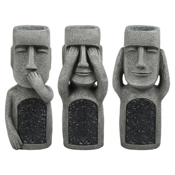 

garden decorations durable resin easter island statue funny moai sculpture ornament for home decoration