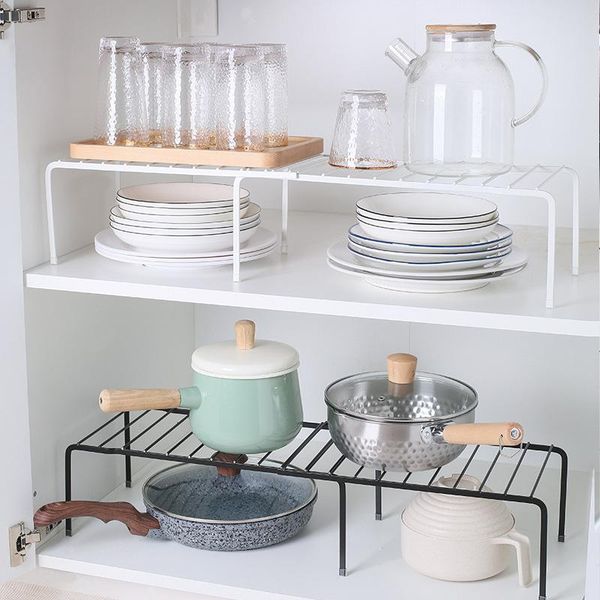 

adjustable kitchen storage rack space saving cupboard shelf for kitchenware dishes wrought iron spice organizer & organization