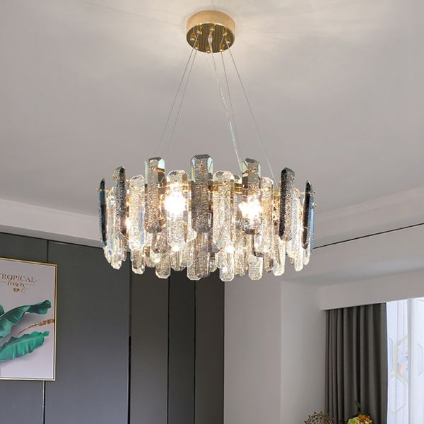 Lampadario a LED in cristallo di fascia alta di lusso postmoderno leggero, atmosfera soggiorno, sala da pranzo, camera da letto, lampade semplici 2021