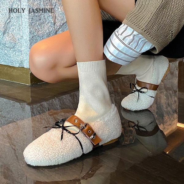 

boots women fur warm snow ladies wool booties ankle boot comfortable shoes casual shoe for 2021 spring, Black