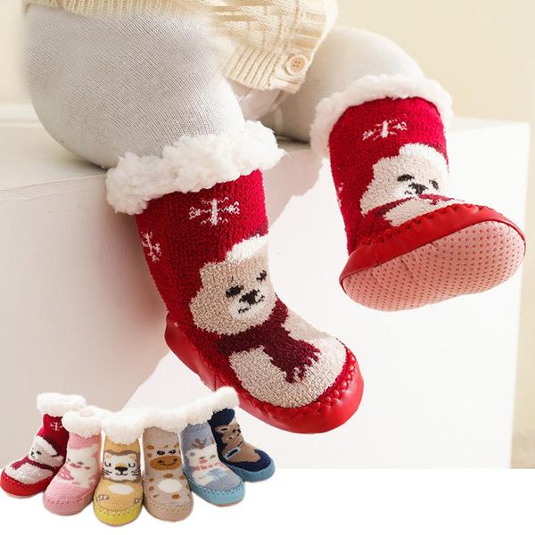 

first walkers jiayan christmas baby shoes warm winter booties anti-slip fleece girl for born casual 2021