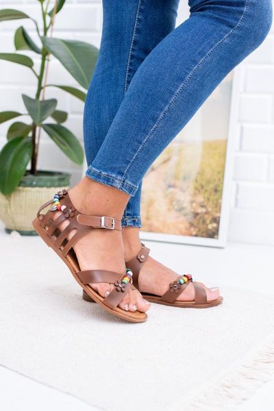 

sandals women tan stone detail, Black