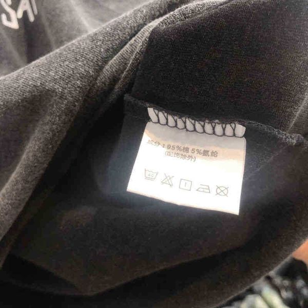 

galery 2021 european and american fashion brand dept tattered hole made old men's loose round neck short sleeve t-shirt 0hzt, White;black