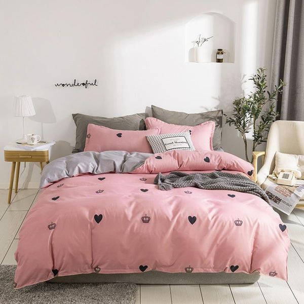 

bedding sets soft set with heart romantic flower fruit twin  flat sheet duvet quilt cover pillowcase cotton ployester kids