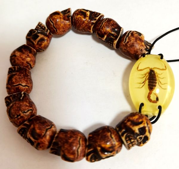 

vintage gothic bracelet men skull scorpion punk jewelry evil, Black