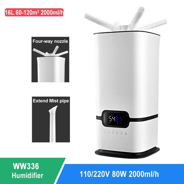 

humidifiers 16l industrial ultrasonic humidifier commercial fruit fresh-keep cool mist maker led display anion air purifier atomizer