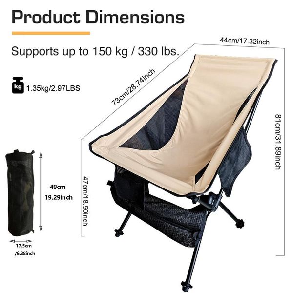 

camp furniture ultralight outdoor folding camping nature hike chair picnic hiking travel leisure backpack foldable beach moon fishing