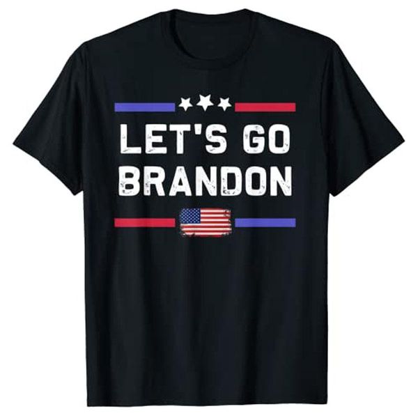 

men's t-shirts let's go brandon conservative anti liberal us flag t-shirt customized products tee shirts, White;black