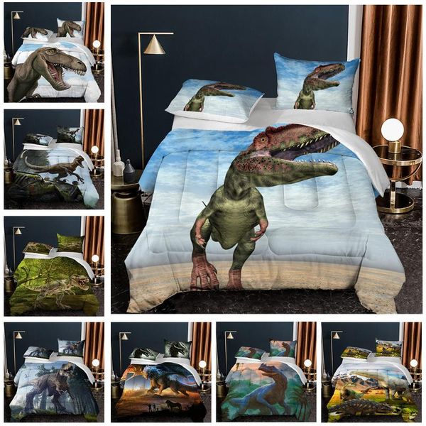 

comforters & sets 3d print duvet down cotton comforter set jurassic dinosaurs series summer quilt queen size thick quilting blanket bedding