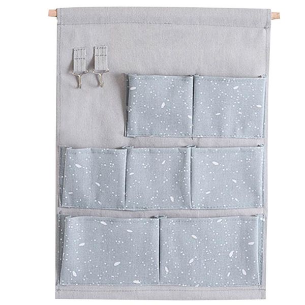 

storage bags bag home closet 7 pockets cotton linen pouch door bedroom wall hanging organizer decorative sundries with hook display