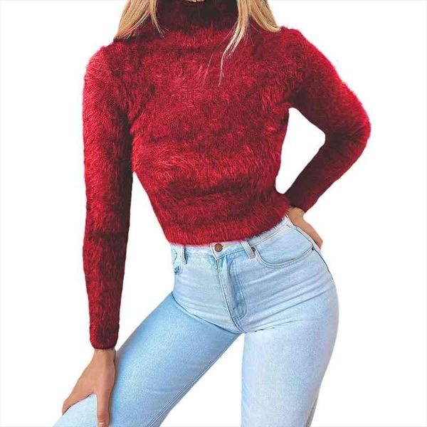 

autumn winter women fashion classic color sweater high neck plush fleece crop jumper outwears, White;black