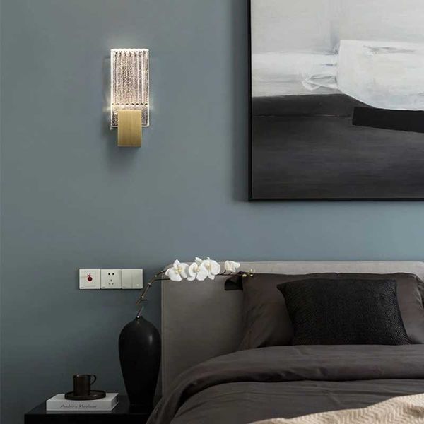 

wall lamp light luxury post-modern crystal living room creative bedroom bedside aisle corridor background