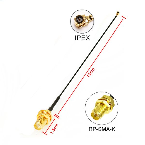 Linee di estensione antenne OEM U.FL IPX IPEX UFL a RP-SMA SMA Femmina Maschio Antenna WiFi Pigtail line 1.13 Cavo ufl1.13mm Scegli la tua lunghezza