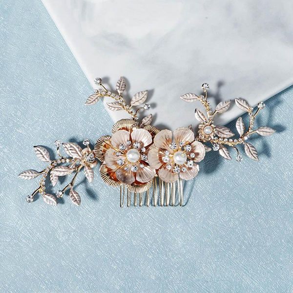 

hair clips & barrettes unique design aesthetic court style retro gold comb elegant temperament crystal handmade headdress wedding jewelry ea, Golden;silver