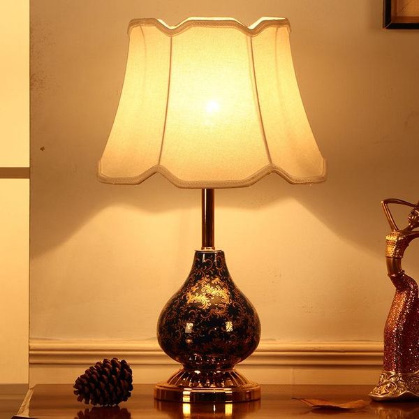 

table lamps american simple modern black ceramic lamp for living room study bedroom bedside light luxury decoration night