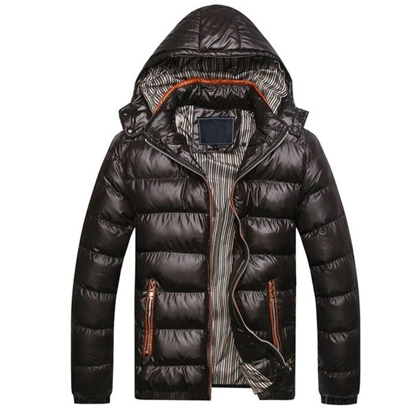 

casual hooded winter jacket men solid warm mens cotton parka male fashion thick thermal jacket and coat 7xl 211216, Black