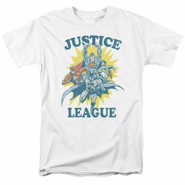 

justice league let's do this t shirt licensed comic book tee white, White;black