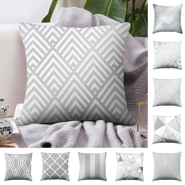 

junejour | silver gray cushion covers home throw pillow case bedroom decorative 45*45cm(18*18in)