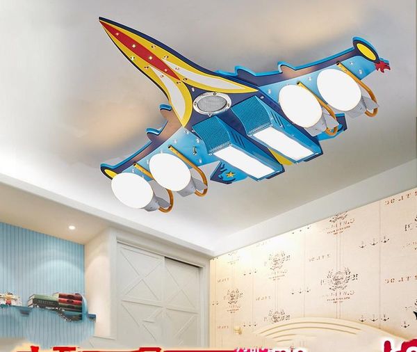 

ceiling lights boy bedroom children's room blue aircraft lamp creative lovely remote control bluetooth music fighter
